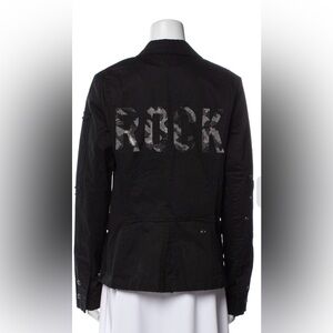 $578 NEW Zadig & Voltaire Black 'Rock' Embellished STUDDED Blazer JACKET